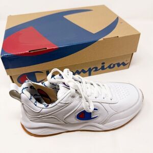 Champion Leather White Sneakers Big C Logo